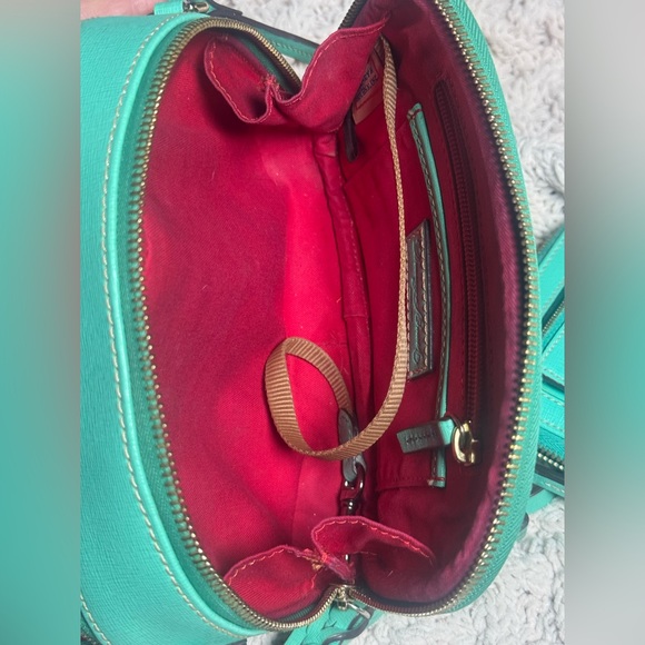 RARE🩵Dooney & Bourke Sawyer Double Zip Top Crossbody in Mint w/matching wallet - Picture 6 of 10